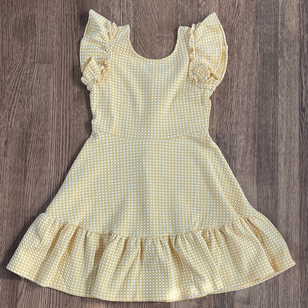 Janie and Jack Yellow Gingham Kids Dress